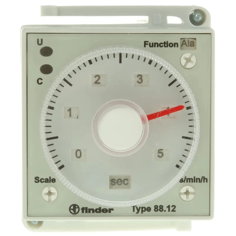 Finder 88 Series Panel Timer Relay, Multifunction, 2-Contact, DPDT, 12 to 240 V DC, 230 V AC, 24 V AC, Time 88.12.0.230.0002