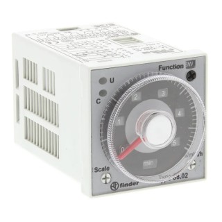 Finder 88 Series Panel Timer Relay, 2-Contact, 12 to 240 V DC 230V AC, 24 V AC, 0.05-10 s/min/h, DPDT, 15A 88.02.0.230.0002