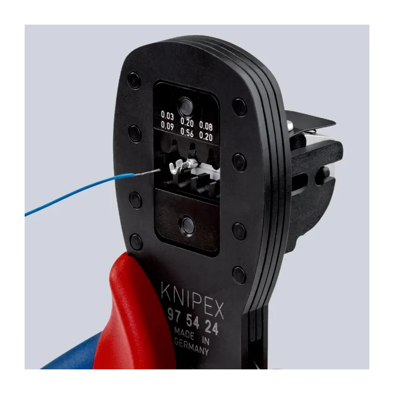 Knipex Precision Crimp Tool for Micro Plugs in the Micro-Fit Series 190mm, Chrome Vanadium Steel, Model 97 54 26