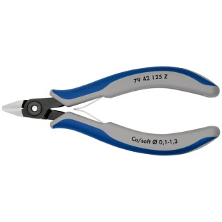 Knipex Precision Electronics Side Cutter Without Bevel, Ball Bearing Chrome Steel, 125 mm 79 42 125 Z