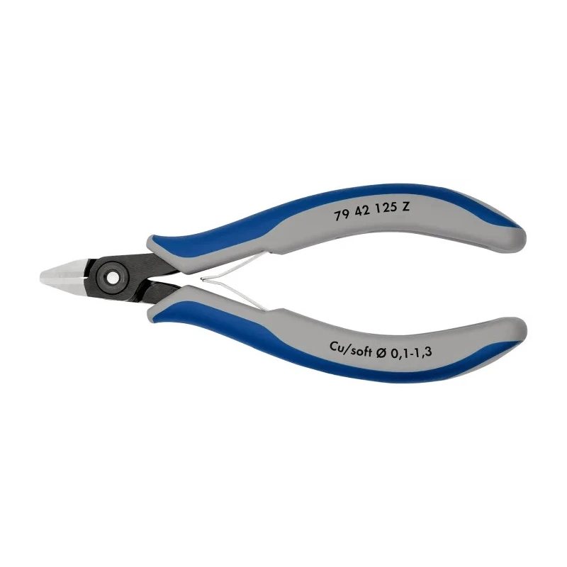 Knipex Precision Electronics Side Cutter Without Bevel, Ball Bearing Chrome Steel, 125 mm 79 42 125 Z