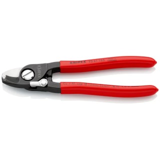 Knipex Flush Cable Cutter 165mm, Tool Steel Jaw, Plastic Coated Grip, Maximum Cutting Capacity 12mm 95 41 165