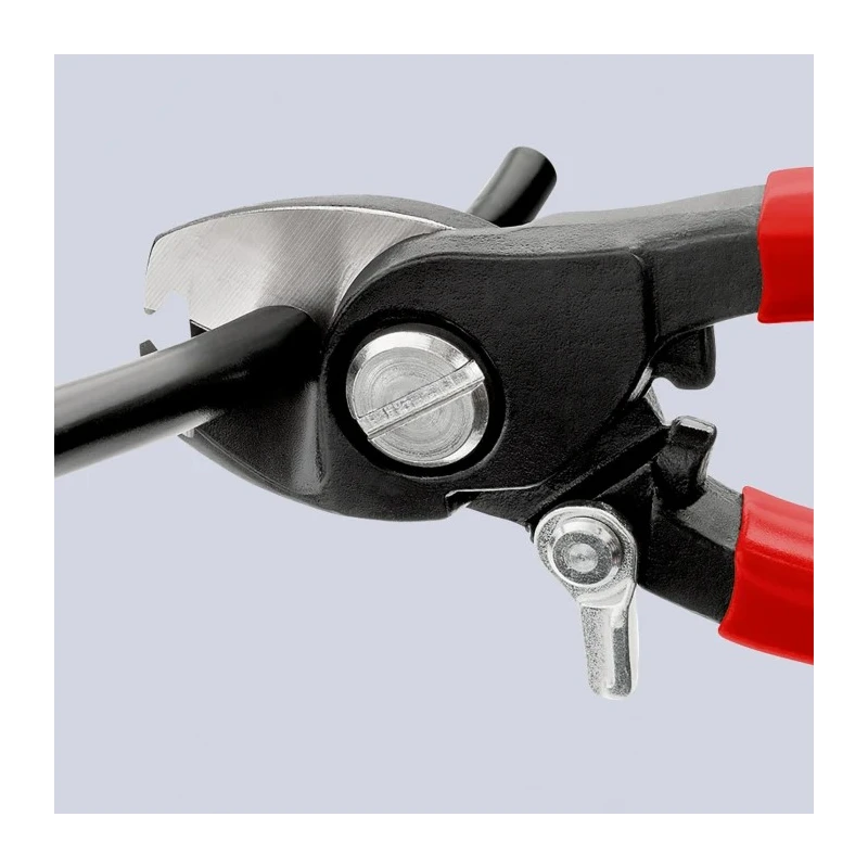 Knipex Flush Cable Cutter 165mm, Tool Steel Jaw, Plastic Coated Grip, Maximum Cutting Capacity 12mm 95 41 165