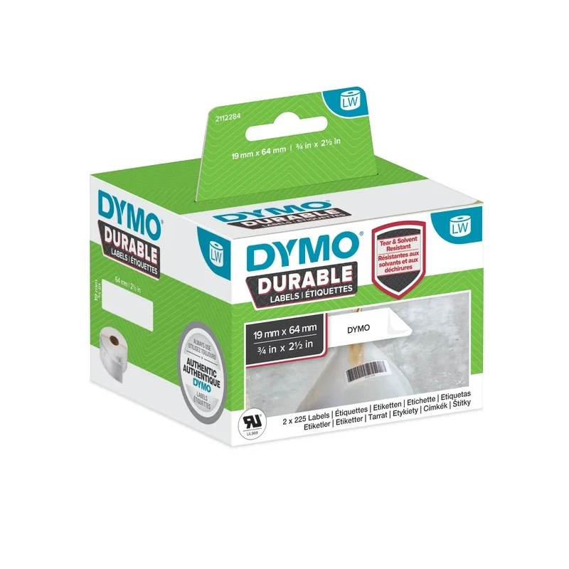 Dymo White Black Print Label Roll 64 mm Width 900 Per Roll 2112284