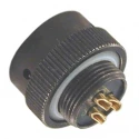 Souriau Sunbank by Eaton MIL Spec Circular Connector 3 Contacts 13A 300V AC Cable Mount Straight Copper Alloy 85106EC123S50