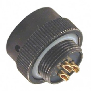 Souriau Sunbank by Eaton MIL Spec Circular Connector 3 Contacts 13A 300V AC Cable Mount Straight Copper Alloy 85106EC123S50