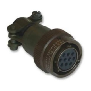 Souriau Sunbank by Eaton MIL Spec Circular Connector Copper Alloy Straight 6 Way Cable Female Green 200V AC 85106RC106S50
