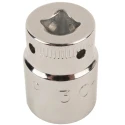 Bahco 1/4 in Drive 9 mm 6 Point Square Chrome Finish Socket 24.7mm Overall Length TAH08-9