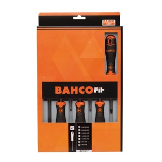 Bahco Phillips and Slotted Standard Screwdriver Set with Two-Component Handle, 7-Piece B219.017