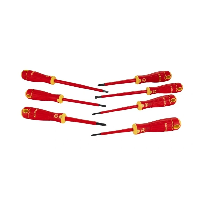 Bahco Insulated Phillips and Slotted Screwdriver Set 7-Piece VDE Certified IEC 60900 Spain B220.007