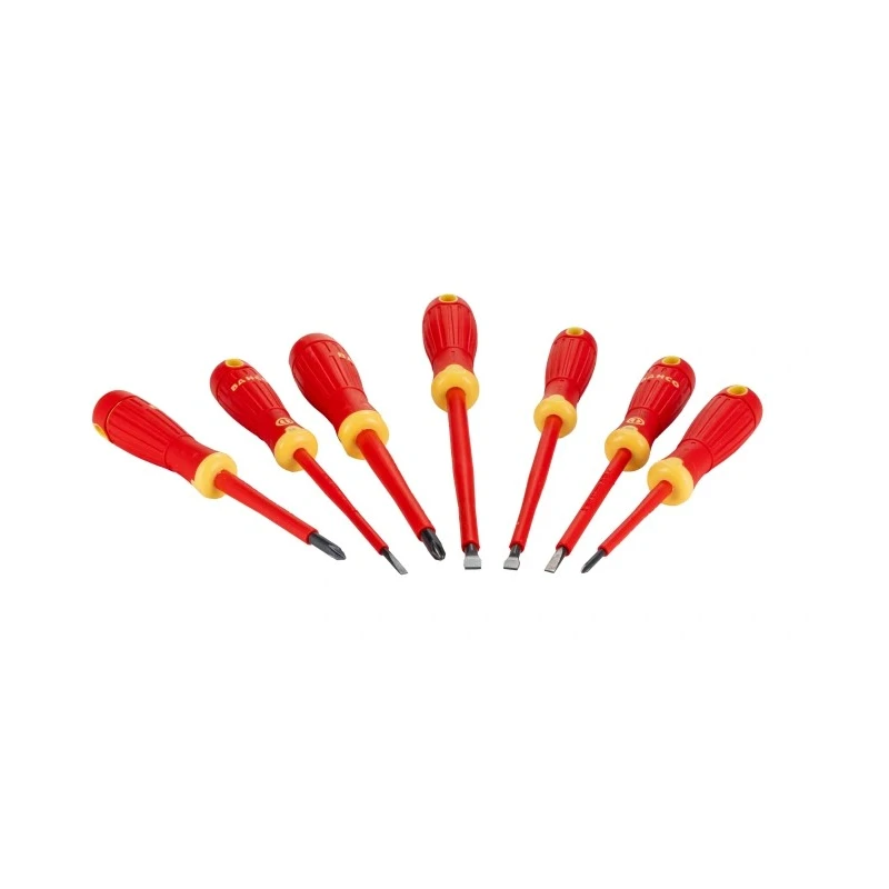 Bahco Insulated Phillips and Slotted Screwdriver Set 7-Piece VDE Certified IEC 60900 Spain B220.007