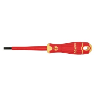 Bahco Standard Slotted Screwdriver 150 mm Blade, Insulated VDE 1000V Approved, 255mm Overall B196.065.150