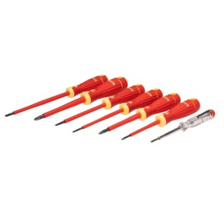 Bahco Insulated Slotted and Phillips Screwdriver Set 7-Piece IEC 60900 VDE Approved Spain B220.027