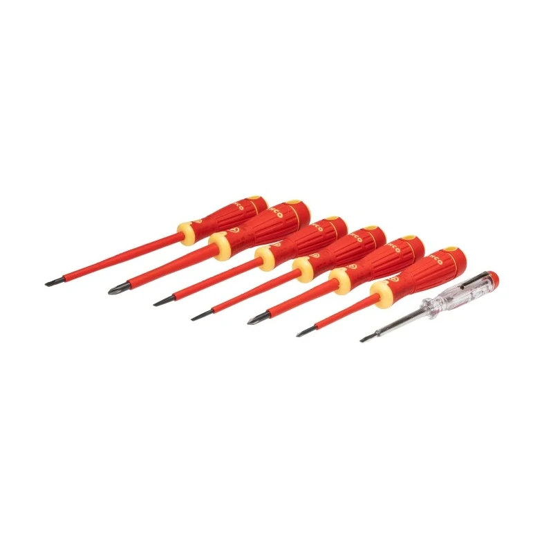 Bahco Insulated Slotted and Phillips Screwdriver Set 7-Piece IEC 60900 VDE Approved Spain B220.027