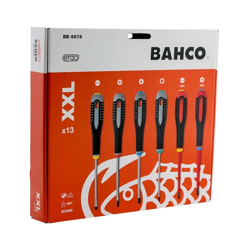 Bahco Phillips, Pozidriv, Slotted, Torx Standard Screwdriver Set 13-Piece BE-9875