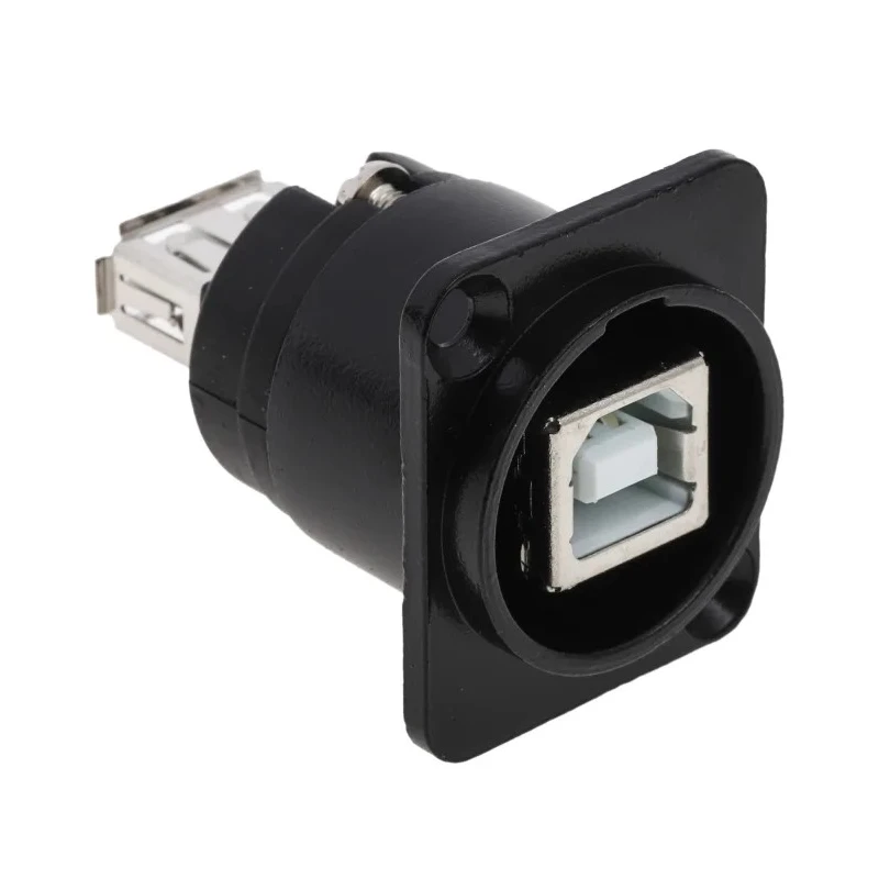 RS PRO Panel Mount Straight Female/Female 2 Port USB Type B to A Connector USB 2.0 124-6393