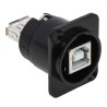 RS PRO Panel Mount Straight Female/Female 2 Port USB Type B to A Connector USB 2.0 124-6393