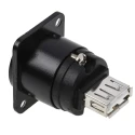 RS PRO Panel Mount Straight Female/Female 2 Port USB Type B to A Connector USB 2.0 124-6393