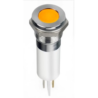 RS PRO Orange Panel Mount Indicator, 24V DC, 20mA, Solder Lug Termination, IP67, Flush Bezel, Model 124-6420