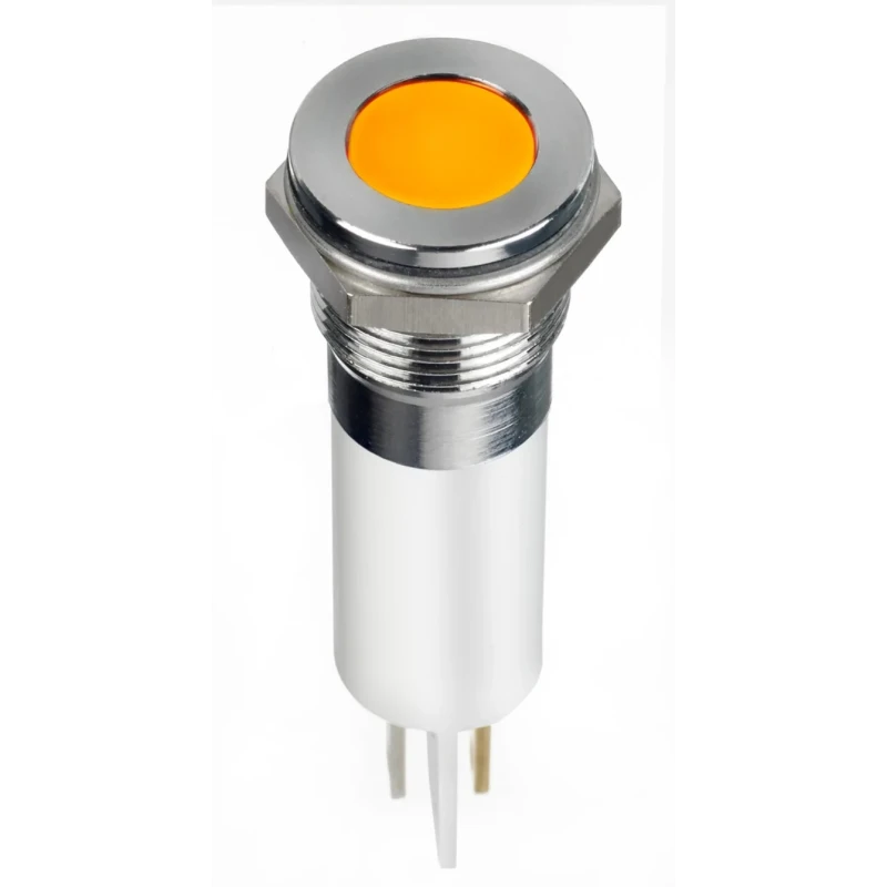 RS PRO Orange Panel Mount Indicator, 24V DC, 20mA, Solder Lug Termination, IP67, Flush Bezel, Model 124-6420