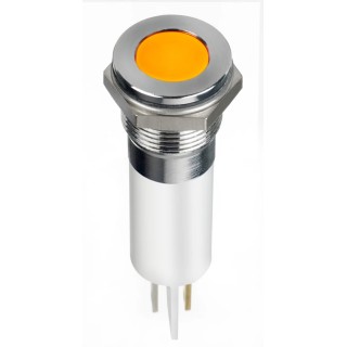 RS PRO Orange Panel Mount Indicator 220V AC 3mA Solder Lug Termination IP67 Flush 124-6421
