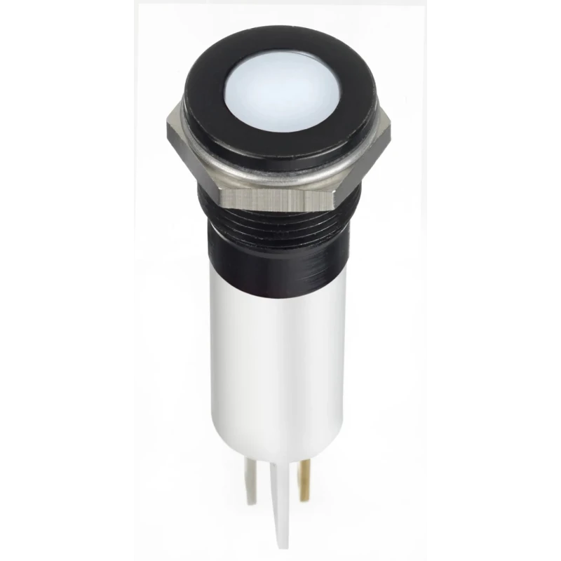 RS PRO White Panel Mount Indicator 12V DC 20mA Solder Lug Termination IP67 Flush Bezel 124-6428