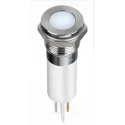 RS PRO White Panel Mount Indicator, 220V AC, 3mA Current, Solder Lug Termination, IP67 Flush Bezel 124-6427