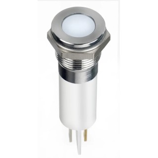 RS PRO White Panel Mount Indicator, 220V AC, 3mA Current, Solder Lug Termination, IP67 Flush Bezel 124-6427