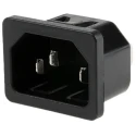 Schurter C14 Straight Snap-in IEC Connector, 250V, 10A, Male, Screw Termination 6100.4315