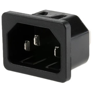 Schurter C14 Straight Snap-in IEC Connector, 250V, 10A, Male, Screw Termination 6100.4315