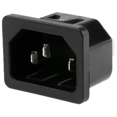 Schurter C14 Straight Snap-in IEC Connector, 250V, 10A, Male, Screw Termination 6100.4315