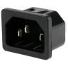 Schurter C14 Straight Snap-in IEC Connector, 250V, 10A, Male, Screw Termination 6100.4315
