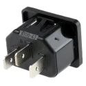 Schurter C14 Straight Snap-in IEC Connector, 250V, 10A, Male, Screw Termination 6100.4315