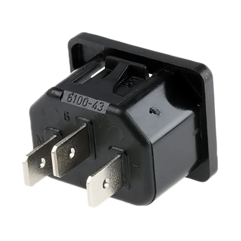 Schurter C14 Straight Snap-in IEC Connector, 250V, 10A, Male, Screw Termination 6100.4315