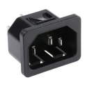 Schurter C14 Straight Snap-in IEC Connector Male 10A 250V 6100.4320