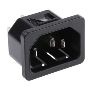 Schurter C14 Straight Snap-in IEC Connector Male 10A 250V 6100.4320