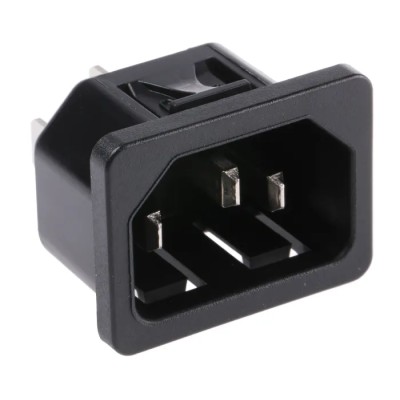 Schurter C14 Straight Snap-in IEC Connector Male 10A 250V 6100.4320
