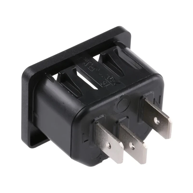 Schurter C14 Straight Snap-in IEC Connector Male 10A 250V 6100.4320