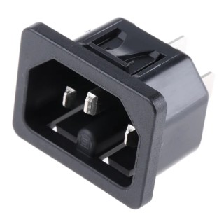 Schurter C16 Straight Panel Mount IEC Connector 250V 15A Screw Termination 6110.4315