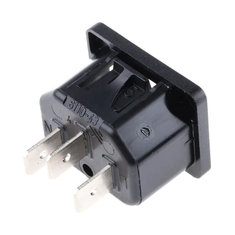 Schurter C16 Straight Panel Mount IEC Connector 250V 15A Screw Termination 6110.4315
