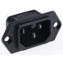 Schurter C16 Straight Panel Mount IEC Connector 250V Male 15A 6110.3300