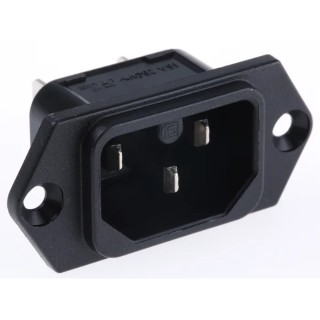 Schurter C16 Straight Panel Mount IEC Connector 250V Male 15A 6110.3300