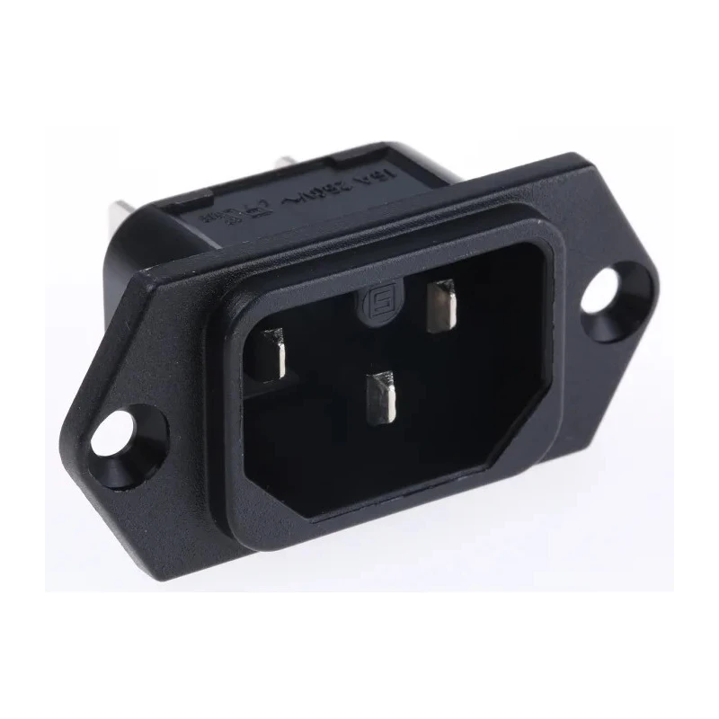 Schurter C16 Straight Panel Mount IEC Connector 250V Male 15A 6110.3300