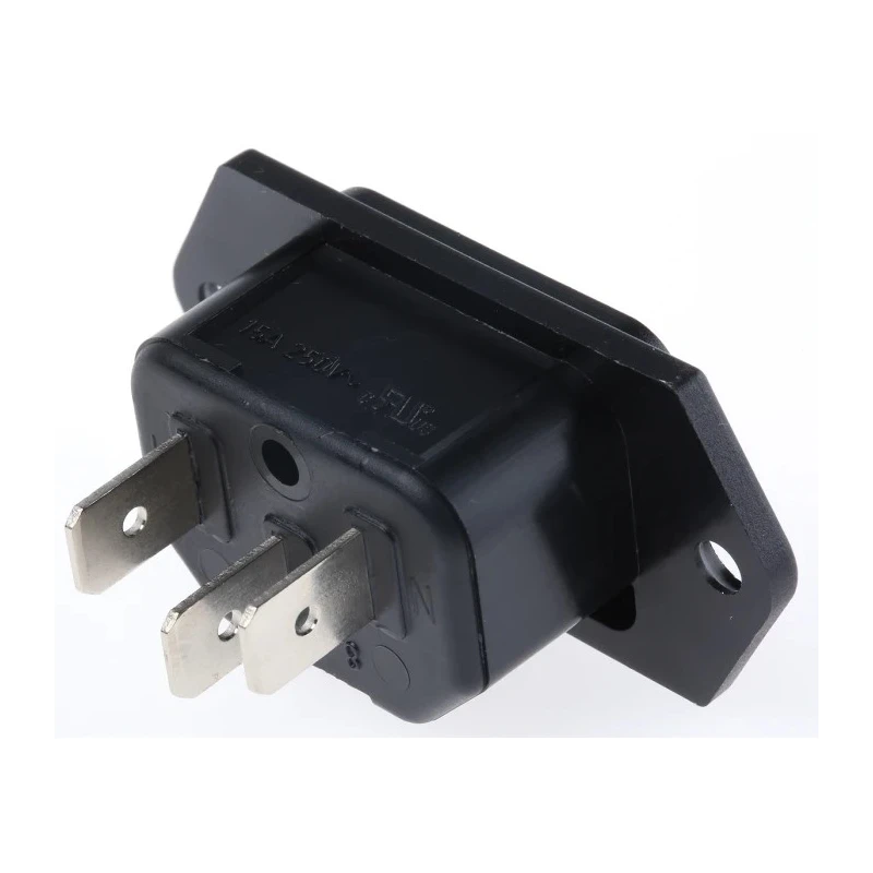 Schurter C16 Straight Panel Mount IEC Connector 250V Male 15A 6110.3300