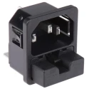 Schurter C14 Straight Snap-in IEC Connector, 250V, 10A, Male, Fuse Size 5 x 20 mm 6220.5315