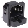 Schurter C14 Straight Snap-in IEC Connector, 250V, 10A, Male, Fuse Size 5 x 20 mm 6220.5315
