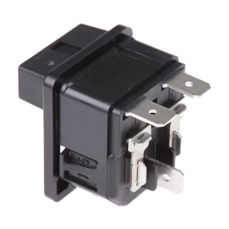 Schurter C14 Straight Snap-in IEC Connector, 250V, 10A, Male, Fuse Size 5 x 20 mm 6220.5315