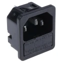 Schurter C14 Straight Snap-in IEC Connector Male 250V 10A Fuse Size 5 x 20 mm 6200.4315