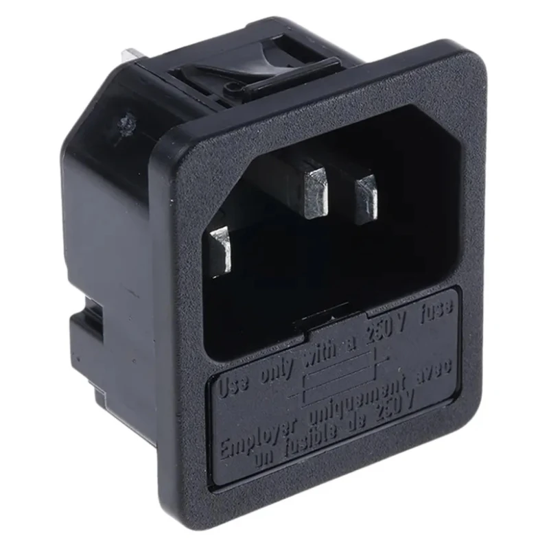 Schurter C14 Straight Snap-in IEC Connector Male 250V 10A Fuse Size 5 x 20 mm 6200.4315