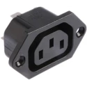 Schurter C13 Straight Panel Mount IEC Connector 250V 15A Female Screw Termination 6600.3300